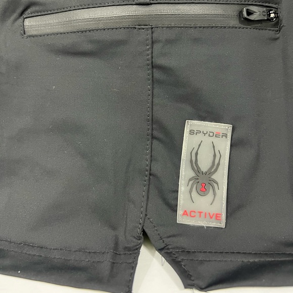 SPYDER MEN'S ACTIVE WEAR, BLACK , LARGE W/2 POCKETS & A SMALL ONE ABOVE THE LOGO - Picture 10 of 16
